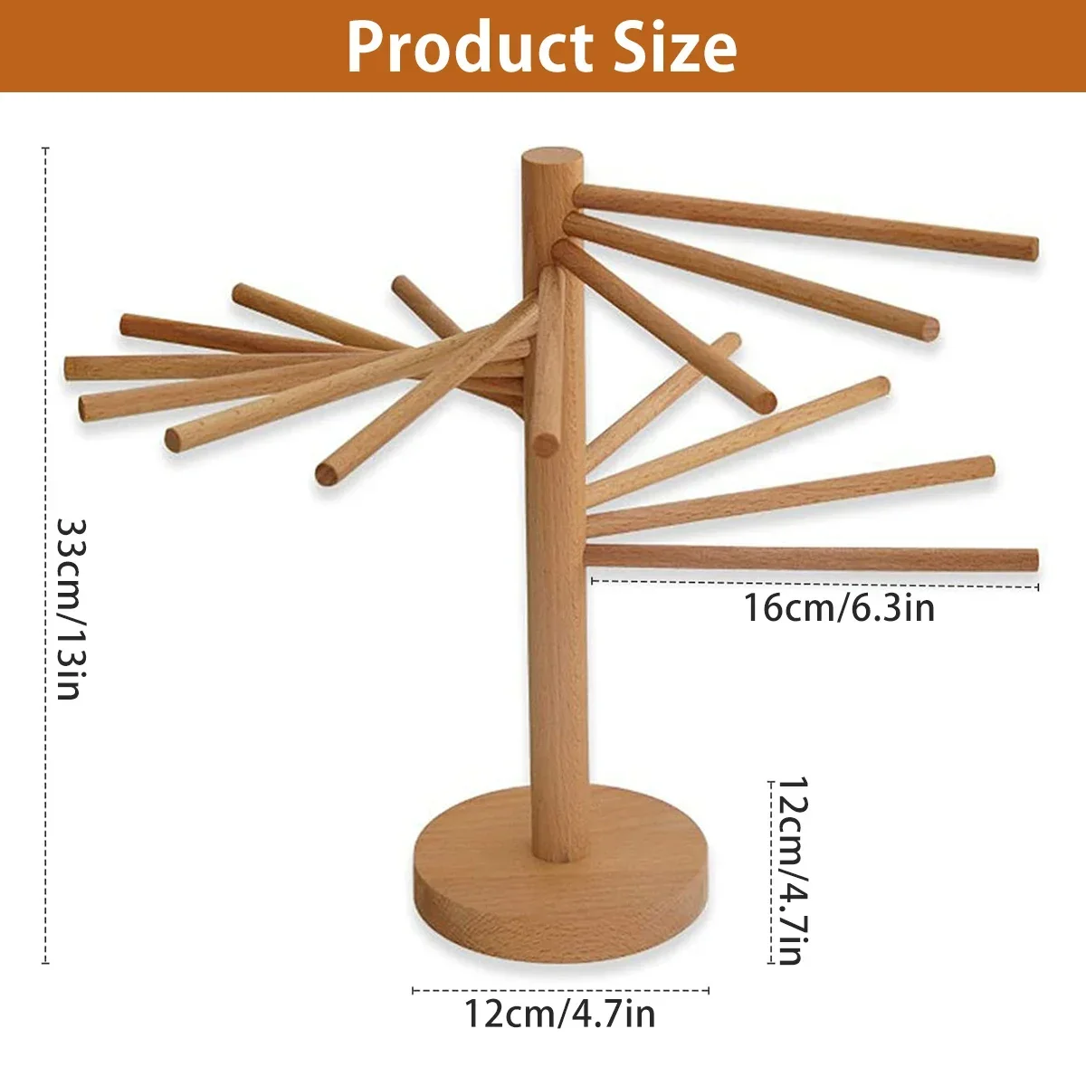 Collapsible Pasta Drying Rack Wooden Spaghetti Stand Dryer with 16 Suspension Rods Homemade Fresh Noodle Hanger Easy Storage pasta drying rack pasta rack