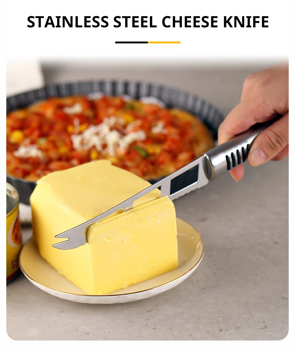 Description Picture 2 of itemCheese Knife Kitchen Tool Stainless Steel Multifunctional Baking Tool Pizza Butter Noodle Cutter Circular Handle Kitchen Accesso