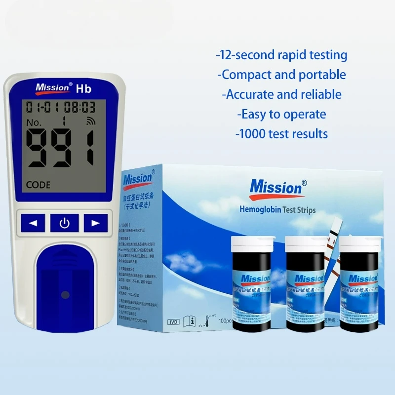 Household HB/HCT Blood Hemoglobin Test Kit Hemoglobin Analyzer Home Anemia Test blood iron level home test kit