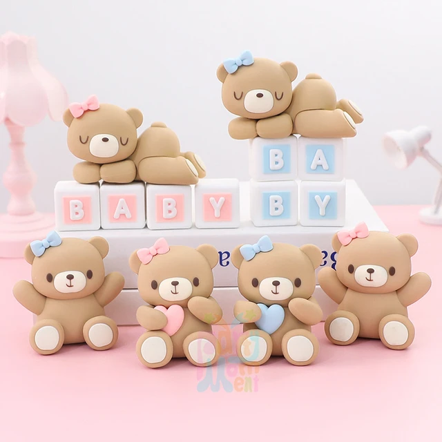 Ornement de gâteau d'ours rose et bleu pour bébé garçon et fille,  décorations de fête de 1er anniversaire, fournitures de fête préChristophe,  révélation du genre - AliExpress