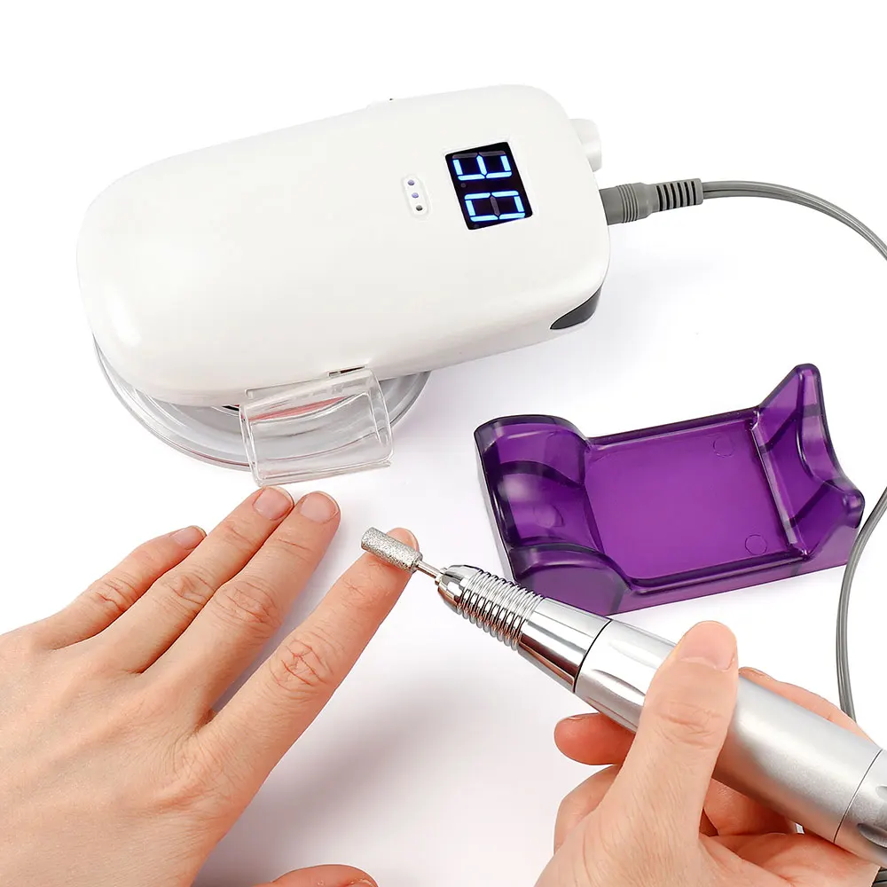 36W Nail Drill Machine Kit Professional 30000RPM Electric Nail Polisher Portable Wireless Charging Manicure Pedicure Nail Device 3