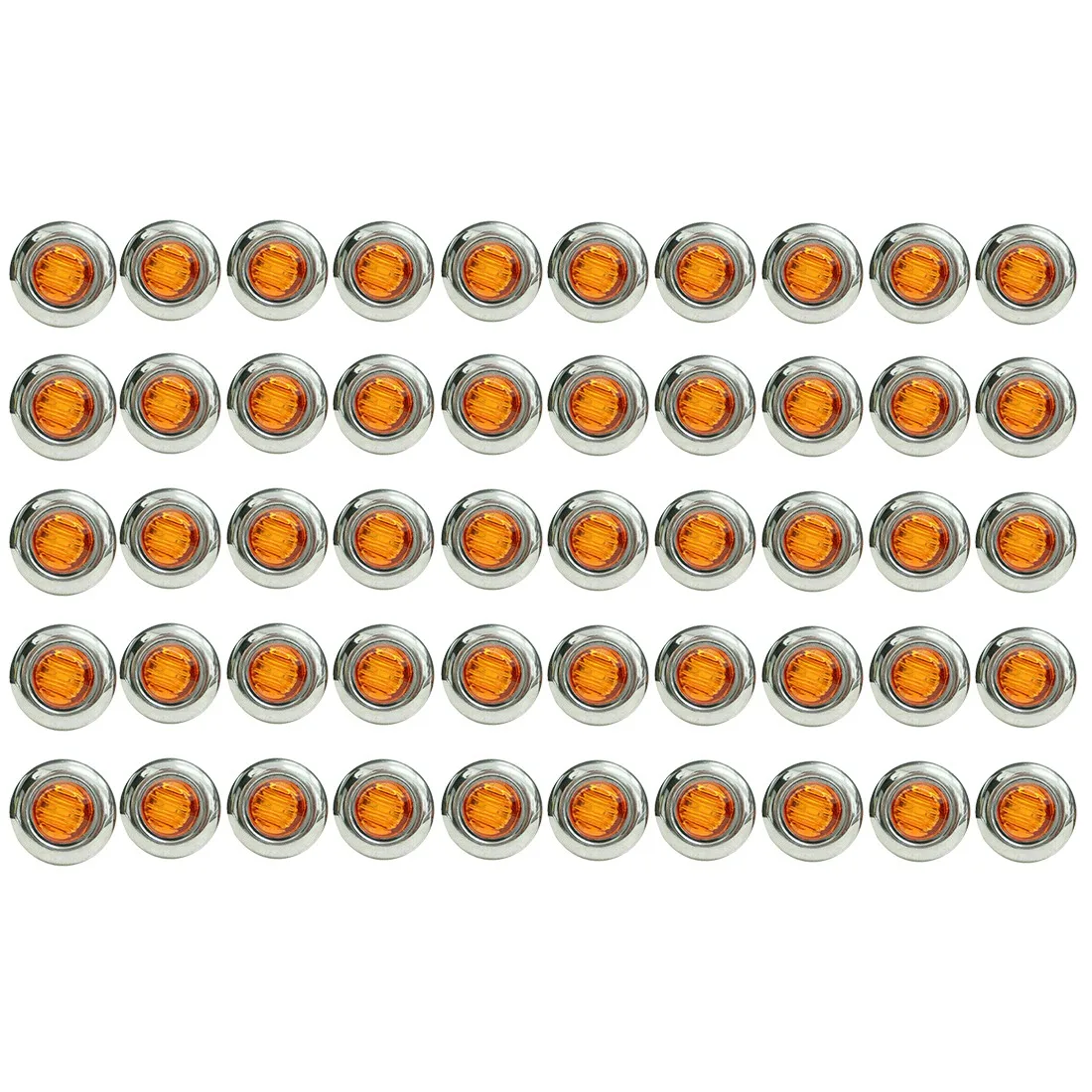 

50PCS 3/4 Inch 3 LED Mini Round Trailer Side Marker Indicator Lights Universal for Trucks Boat Pickup Caravan RV