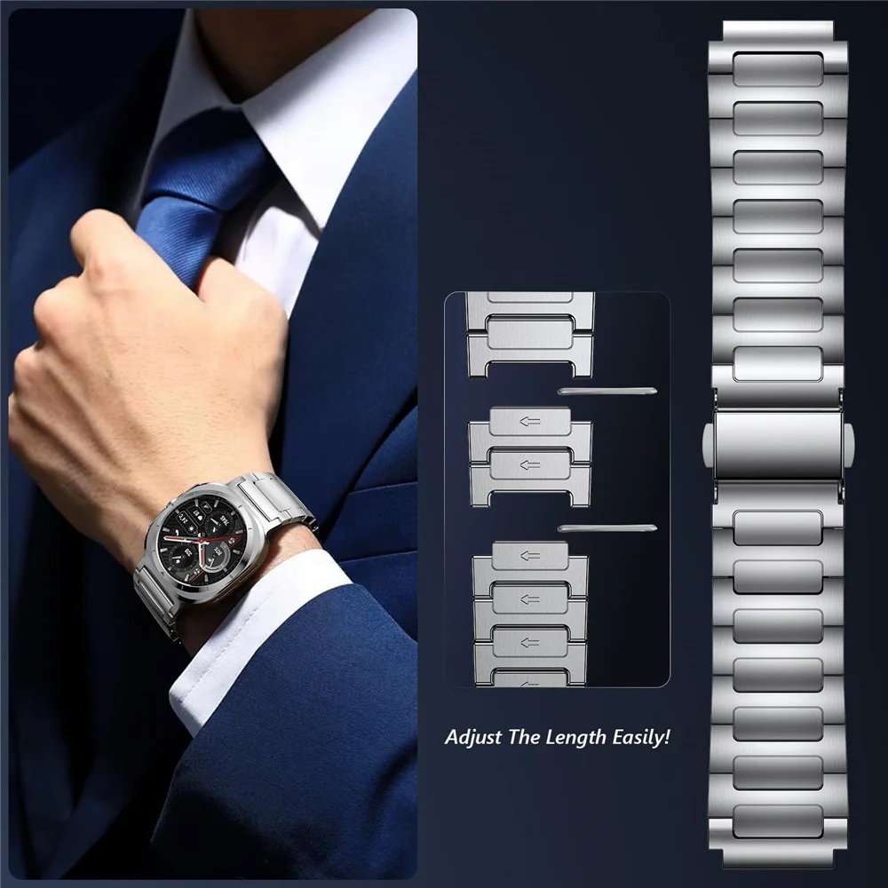 Premium Stainless Steel Link Bracelet for Smartwatches - No Gap Design