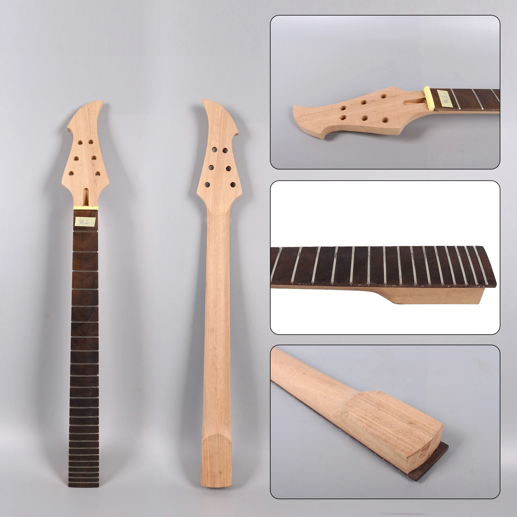 

MAHOGANY 22 fret Guitar Neck Replacement Unfinished 648 Style Head ROSEWOOD Fretboard 25.5 inch Bolt On Y20