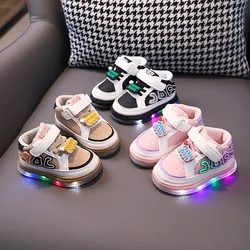 2024 Spring and Autumn New Boys Flashing Shoes Girls Sneaker Children's Skate Shoes Casual