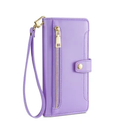 Elegant Ladies Crossbody Wallet Phone Case with Card Slots and Strap - iPhone 6 -6 S (PURPLE)
