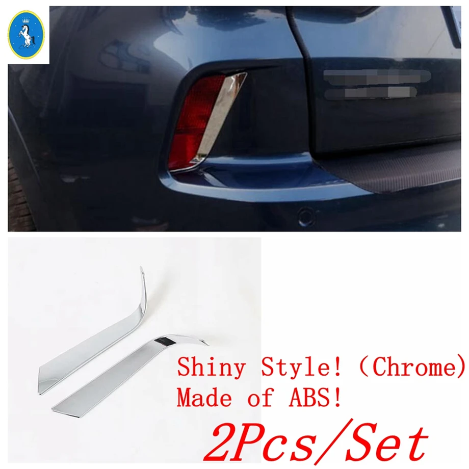 Rear Bumper Reflector Fog Light Cover Strip Trim - Chrome/Carbon Fiber Finish
