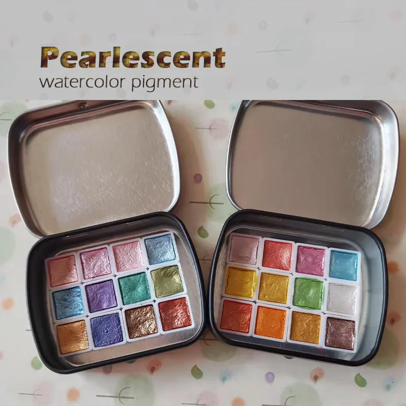 0.5ml Pearlescent Watercolor Pigment 12 Colors Watercolor Pigment