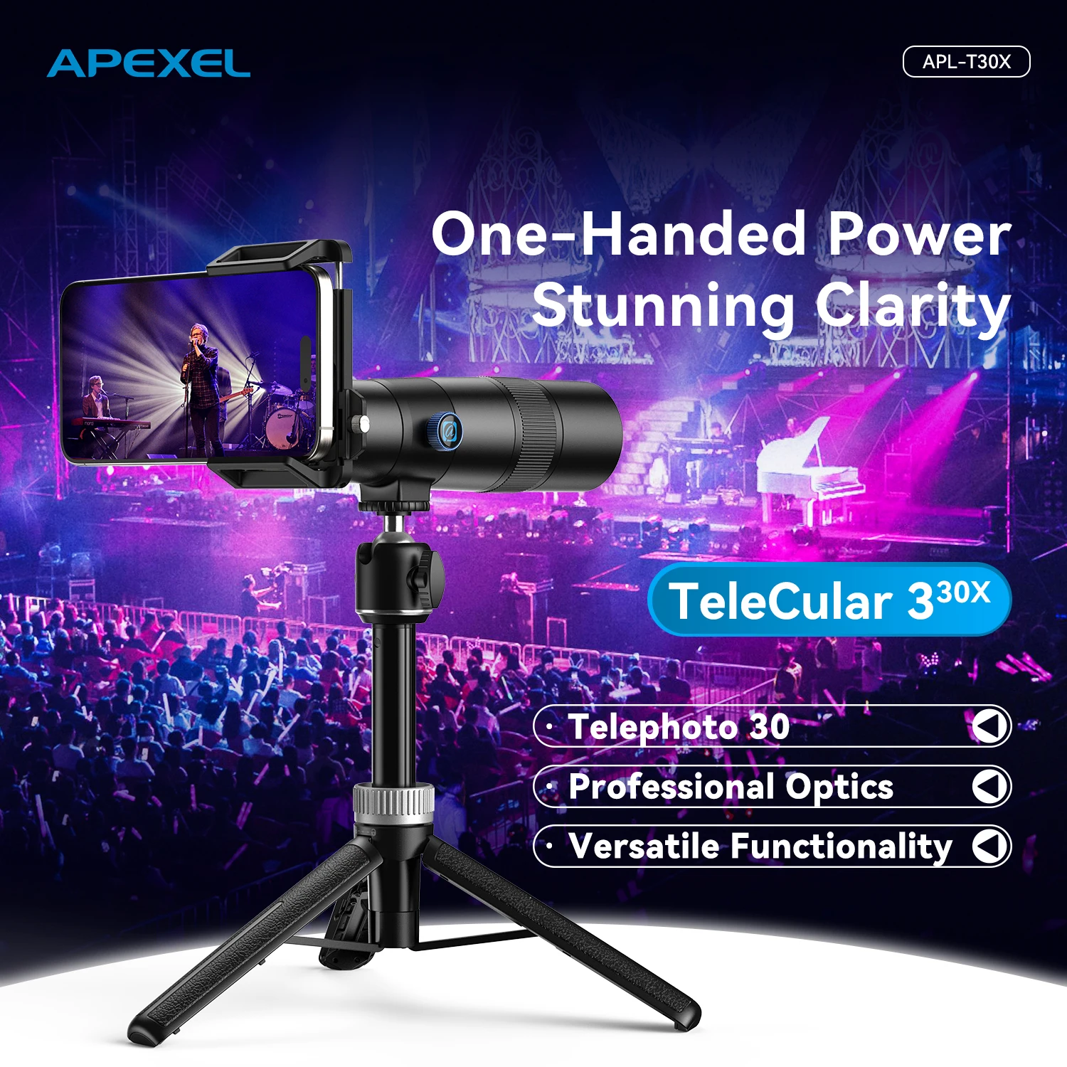 スマホアクセサリー APEXEL 30X Telephoto Lens Kit TeleCular 30X Telephoto lens - Apexel – APEXEL