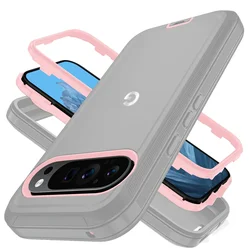 Original Armor Rugged Dual Layer Shockproof Phone Case with Enhanced Protection - Pixel 10 Pro (Grey Pink)