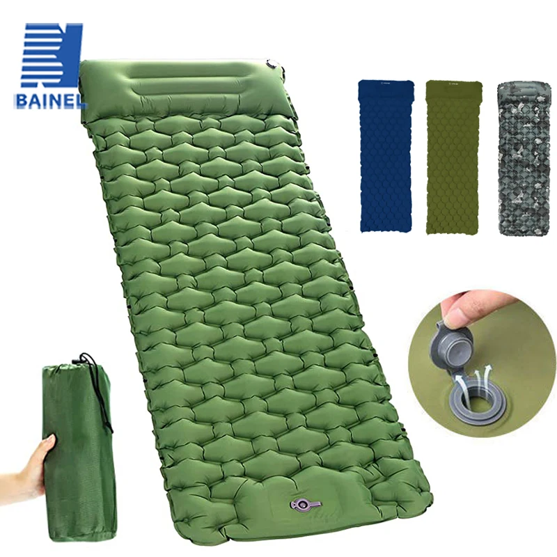 

Ultralight Camp Air Mattress Pad with Pillow Lightweight Inflatable & Compact Camping Air Mattress for Backpacking Hiking