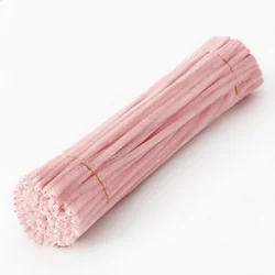 Colorful Chenille Stems for DIY Craft Supplies - 100 Pack (Light Pink Jade)