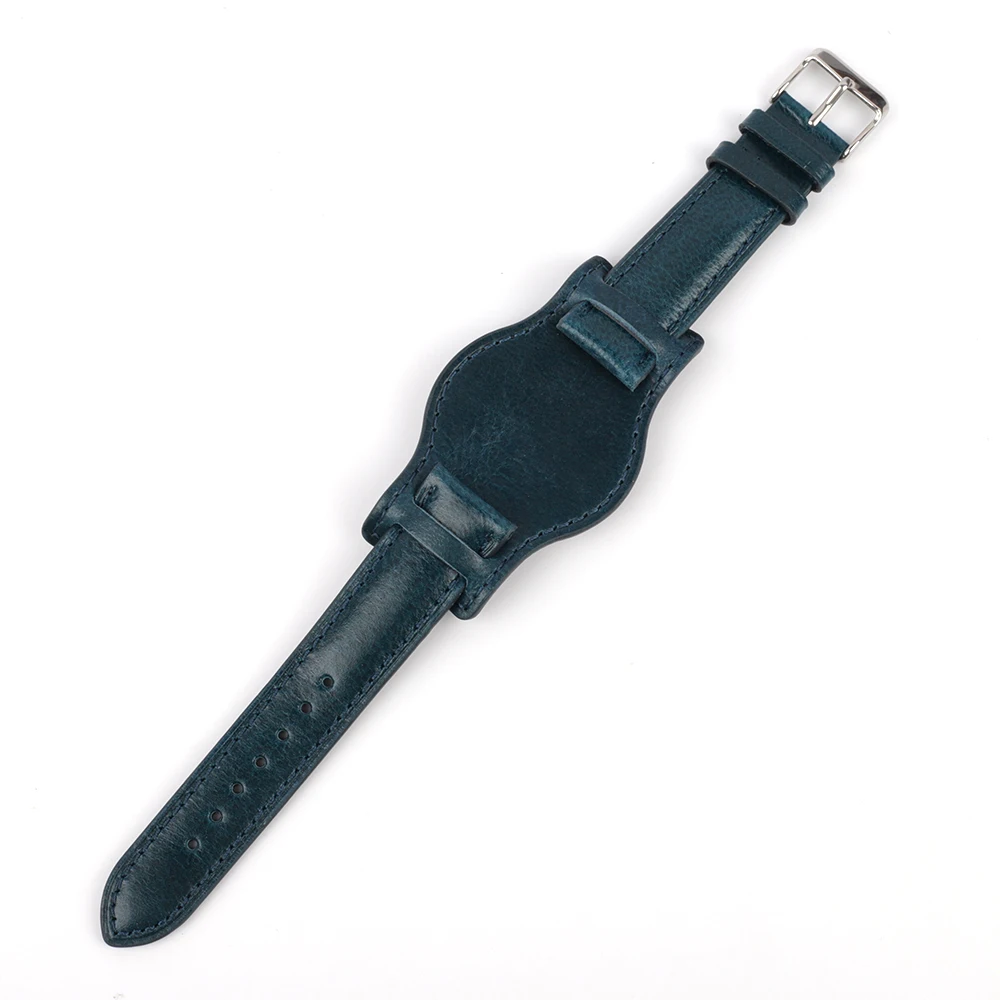 Retro Handmade Genuine Leather Watch Strap in Matte Brown Coffee