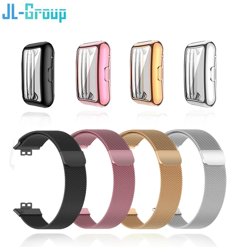 Milanese Loop Metal Band with Integrated Case and TPU Screen Protector