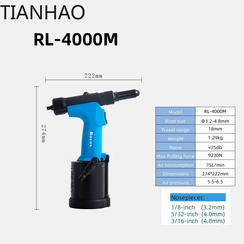 Self Riveting Gun Rivet Gun Industrial Self-Priming Core-Pulling Heavy Duty Air Rivet Gun ...