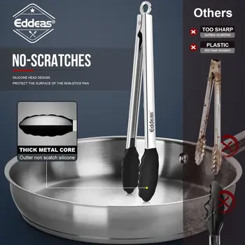 Portable Mini Food Tongs – Non-Slip Grip 430 Stainless Steel Tongs for Indoor Cooking, Outdoor BBQ & Salad Serving 1