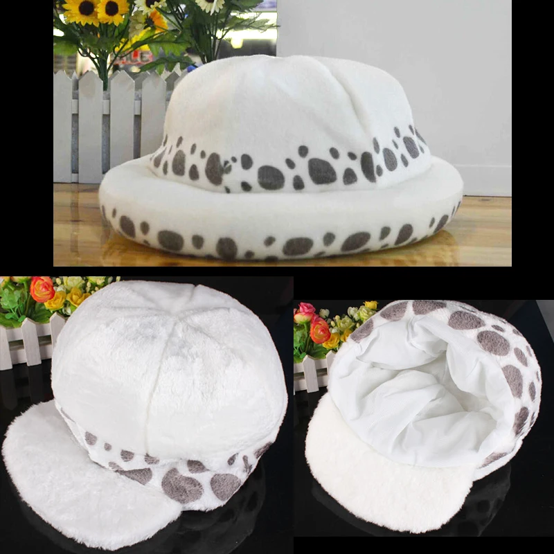 Cosplay Hat Anime Trafalgar Law Cosplay Hats Halloween Party Costumes Caps White Hat Soft Bowler Hat Masqurade Decor Fancy Dress