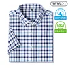 Men's short sleeve shirt Summer 100% cotton Oxford textile Business casual high quality breathable wear free fashion plaid 2