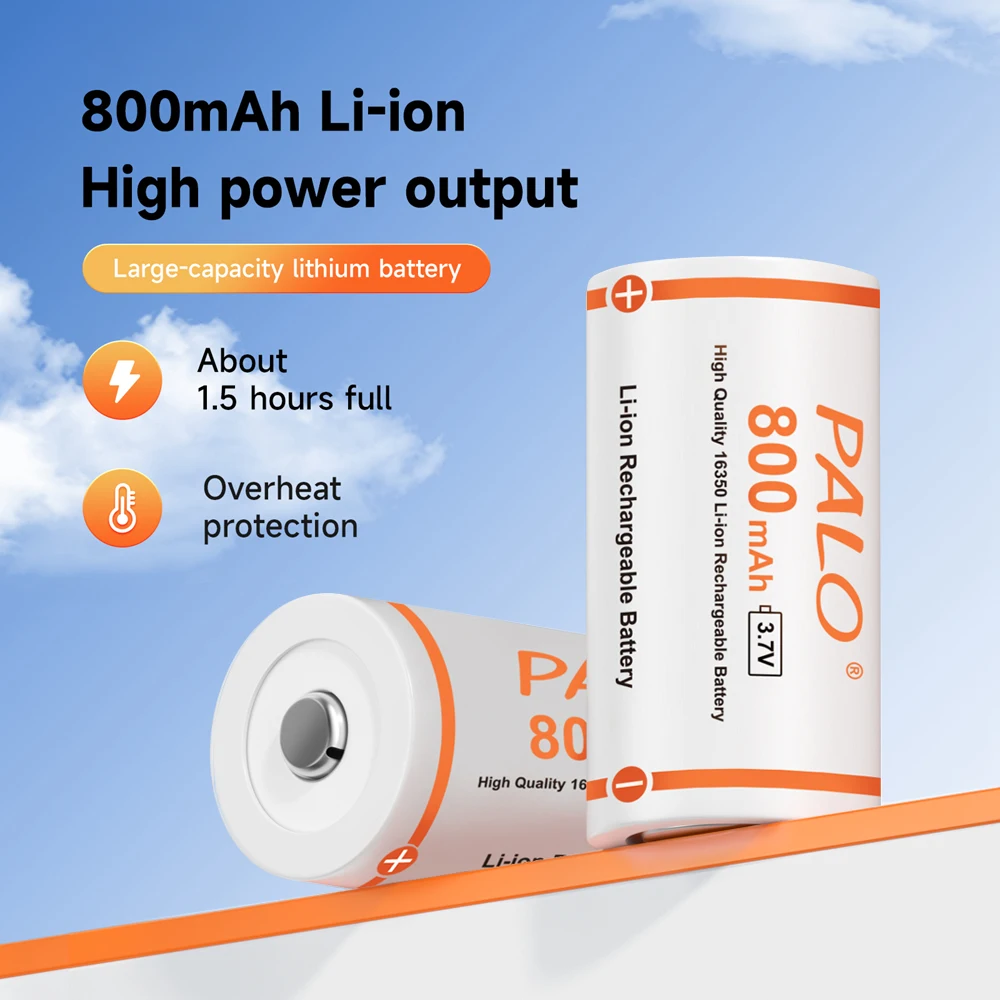 Pilha Recarregável 3.7 16340 v 16350 Mah Lítio Íon-lítio Cr123a Cr17345 Baterias para Lanterna Led Câmera de Segurança Arlo L70 - Image 6