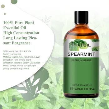 PHATOIL 100ML Spearmint Pure Natural Rose Essential Oils for Humidifier Diffuser Spa Massage Clove Bud Oregano Helichrysum 2