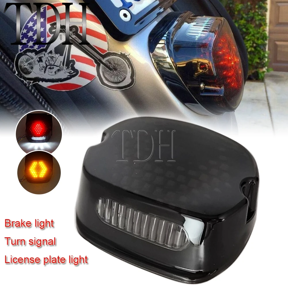 

LED Tail Light Rear Brake Lamp For Harley Dyna Super Glide Low Rider Street Bob Sportster Softail Standard License Plate Light