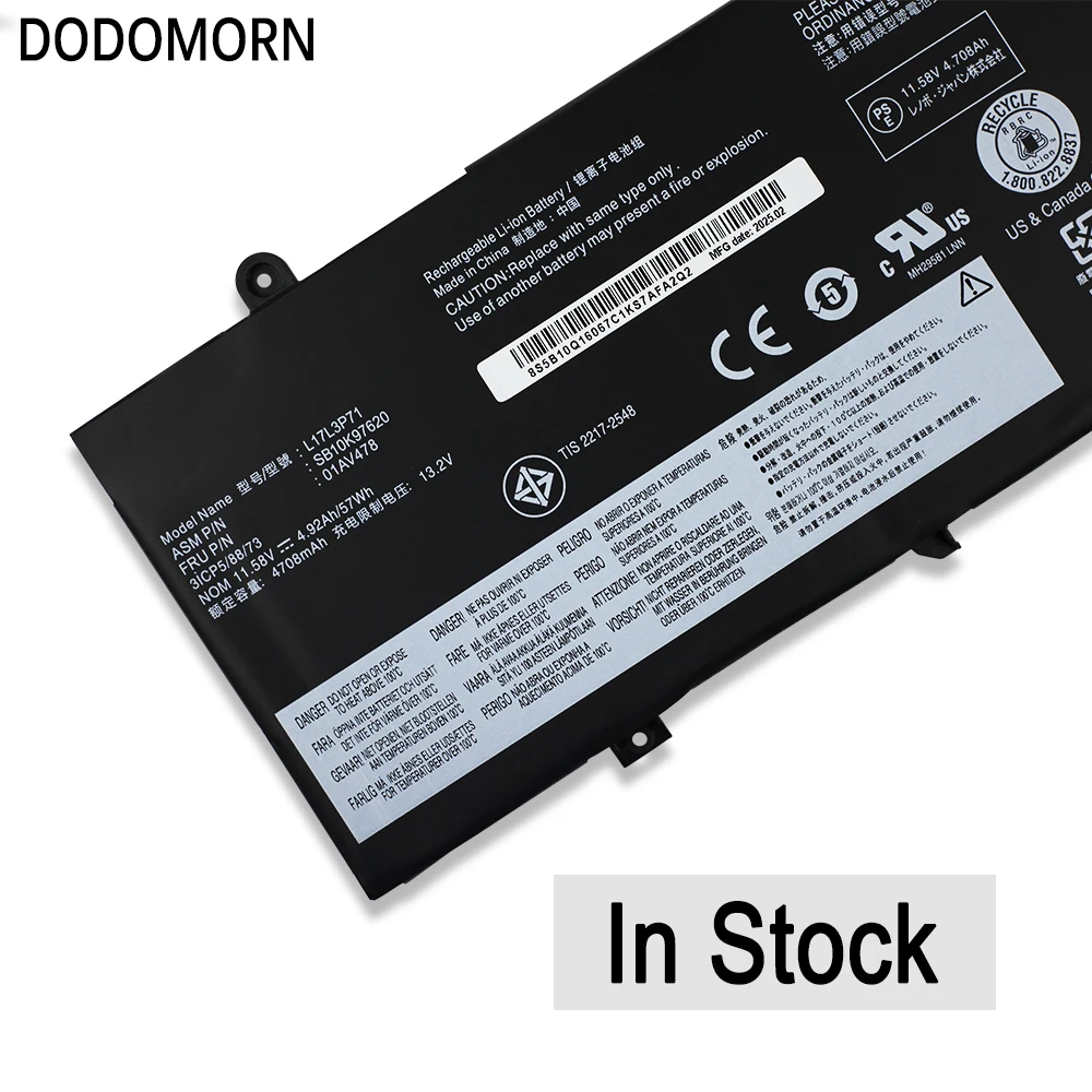 K KYUER HWW - Batería De Repuesto Para L17M3P71 Lenovo ThinkPad T480s L17M3P72 L17L3P71 01AV478 01AV479 01AV480 SB10K97621 SB10K97622 Serie