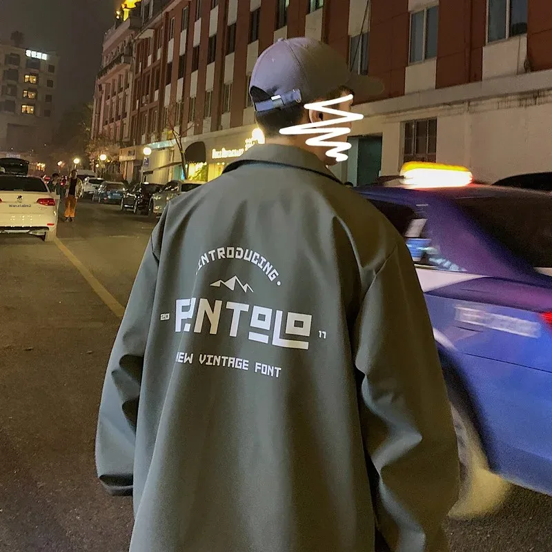남성용 홍콩 스타일 루즈핏 재킷, 한국 트렌디 조끼, 상의, 학생 작업복, 가디건, 용수철 가을 시즌