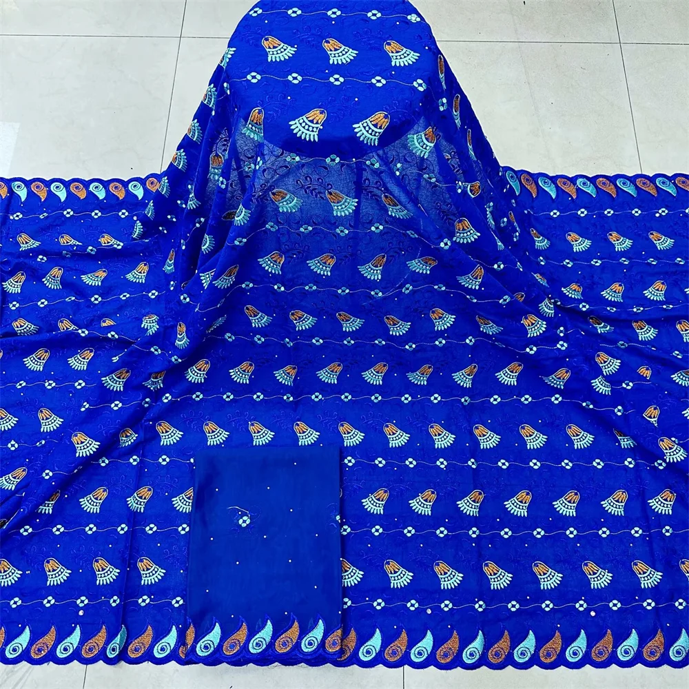 African Cotton Lace Fabric 2024 High Quality Swiss Voile Lace Fabric With Stones Nigeria Lace Fabrics For Wedding Dress Sew yc