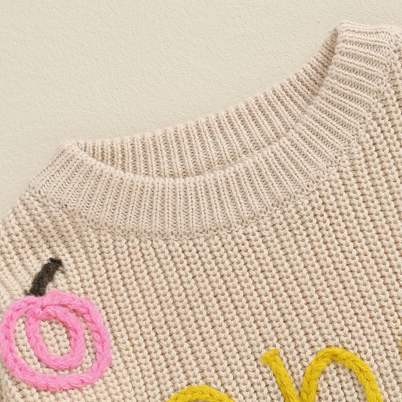 용 긴 소매 니트 스웨터, 소년 생일 복장, 가을 겨울 풀오버 맨투맨, 자수 1 개