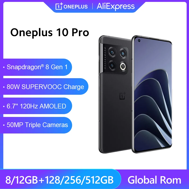 

Global Rom OnePlus 10 Pro 5G Smartphone Snapdragon 8 Gen 1 Octa-core 6.7'' 120Hz AMOLED 5000mAh 80W Fast Charging Mobile Phones