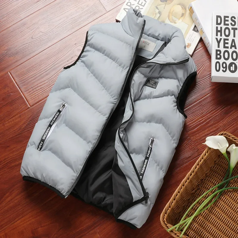 Vest Jacket Men 2023 New Puffer Sleeveless Coats Mens Solid Color Down Jacket Winter Warm Waistcoat Outwear Windbreaker Clothing