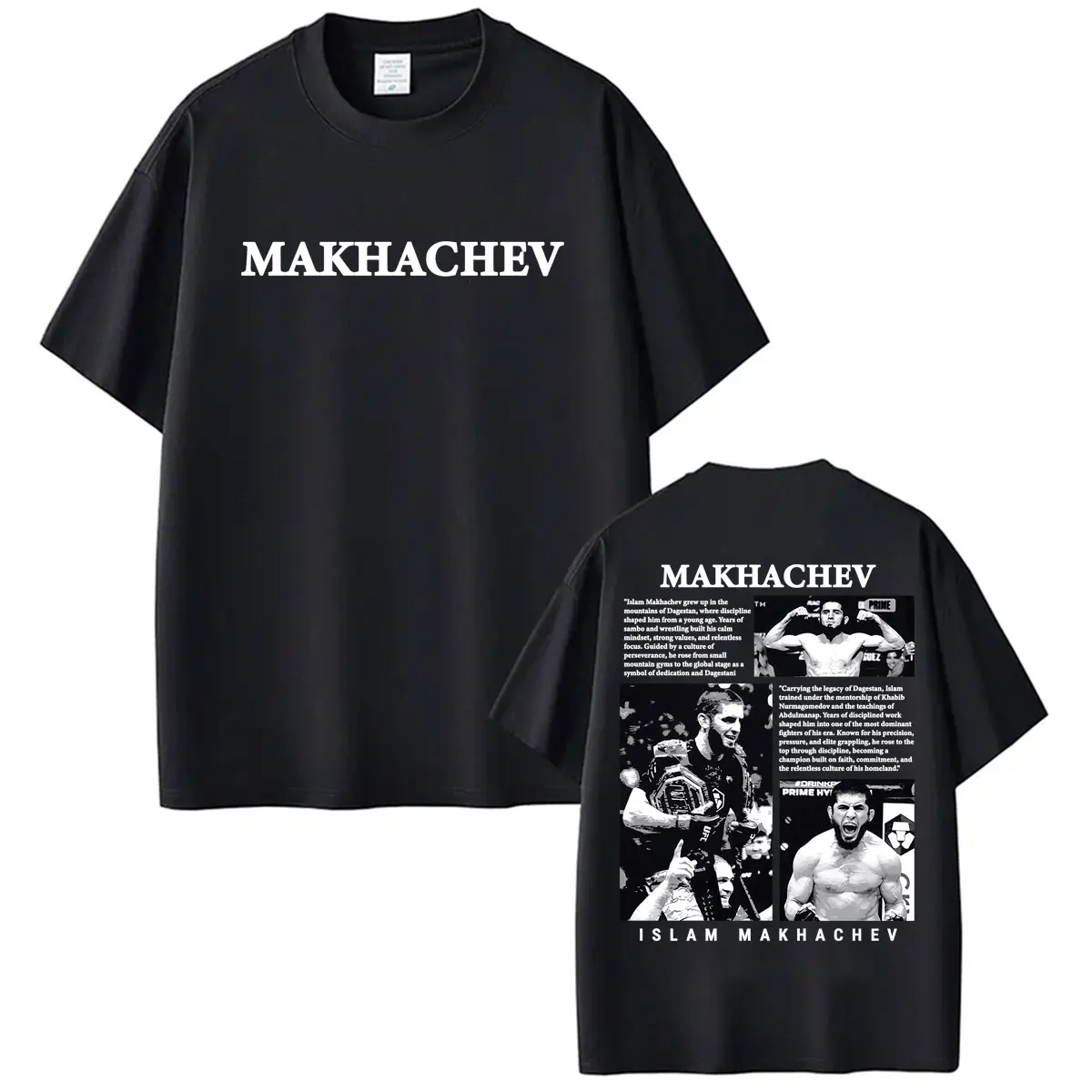 Limited Islam Makhachev Klassische Grafik-T-Shirts für Männer und Frauen, modisches Gewalt-ästhetisches T-Shirt, lässiges Baumwoll-Kurzarm-T-Shirt