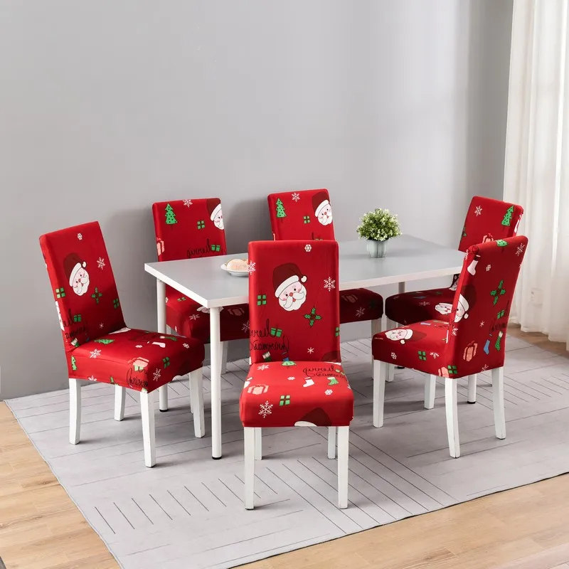 thumbnail image 1 of Funda protectora para silla de Navidad, cubierta elástica para asiento de comedor, decoración de banquete de restaurante y cocina, 1/2/4/6 piezas, 1 of 5