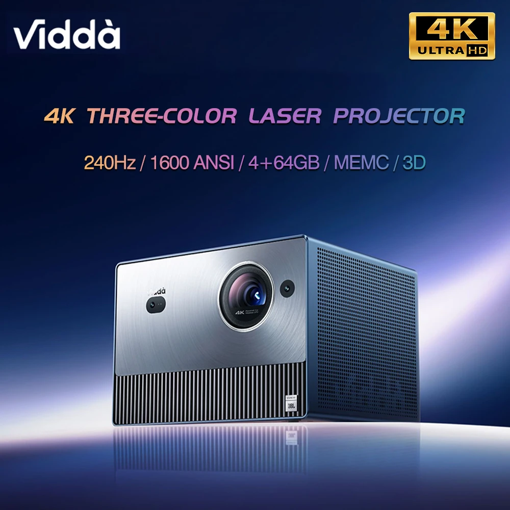 Vidda C1S 4K Projector Three Laser 3D Video Beamer Android Wifi Cinema ...