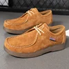 Autumn Men Casual Shoes Suede Leather Work Shoes Male Lace-up Flats Sneakers Platform British Business Party Dress Shoes 38-46 3
