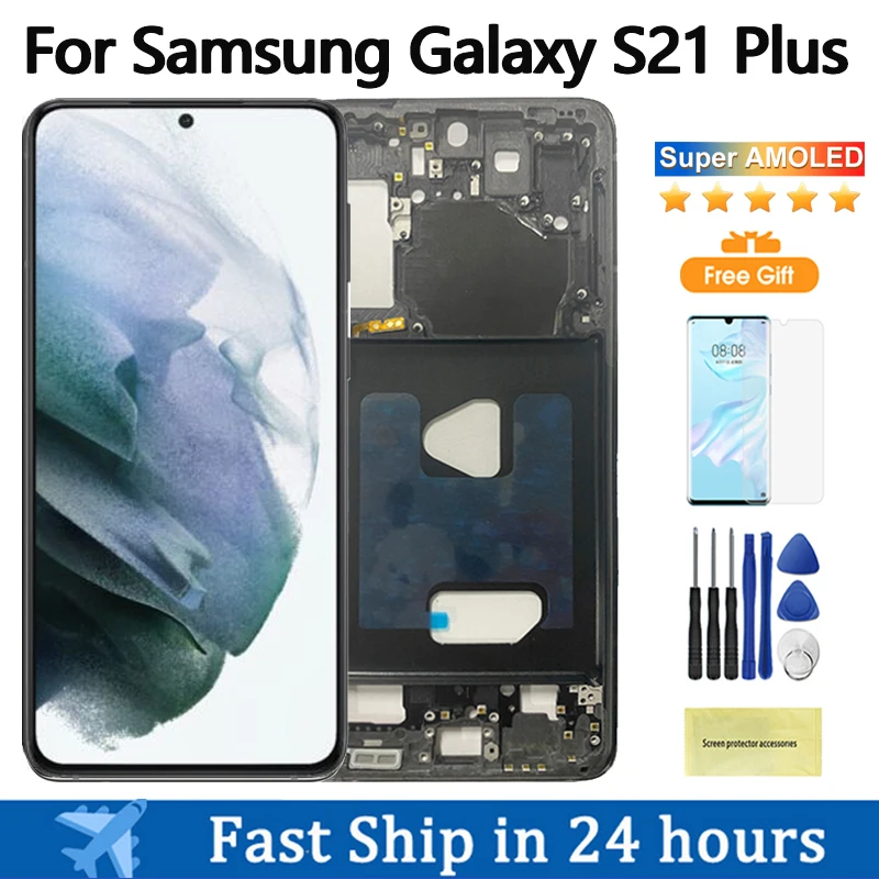 Lcd Super Amoled Per Samsung Galaxy S21 + 5G Display Lcd Touch Screen Digitizer Assembly Per Samsung S21 Plus G996B G996U Display