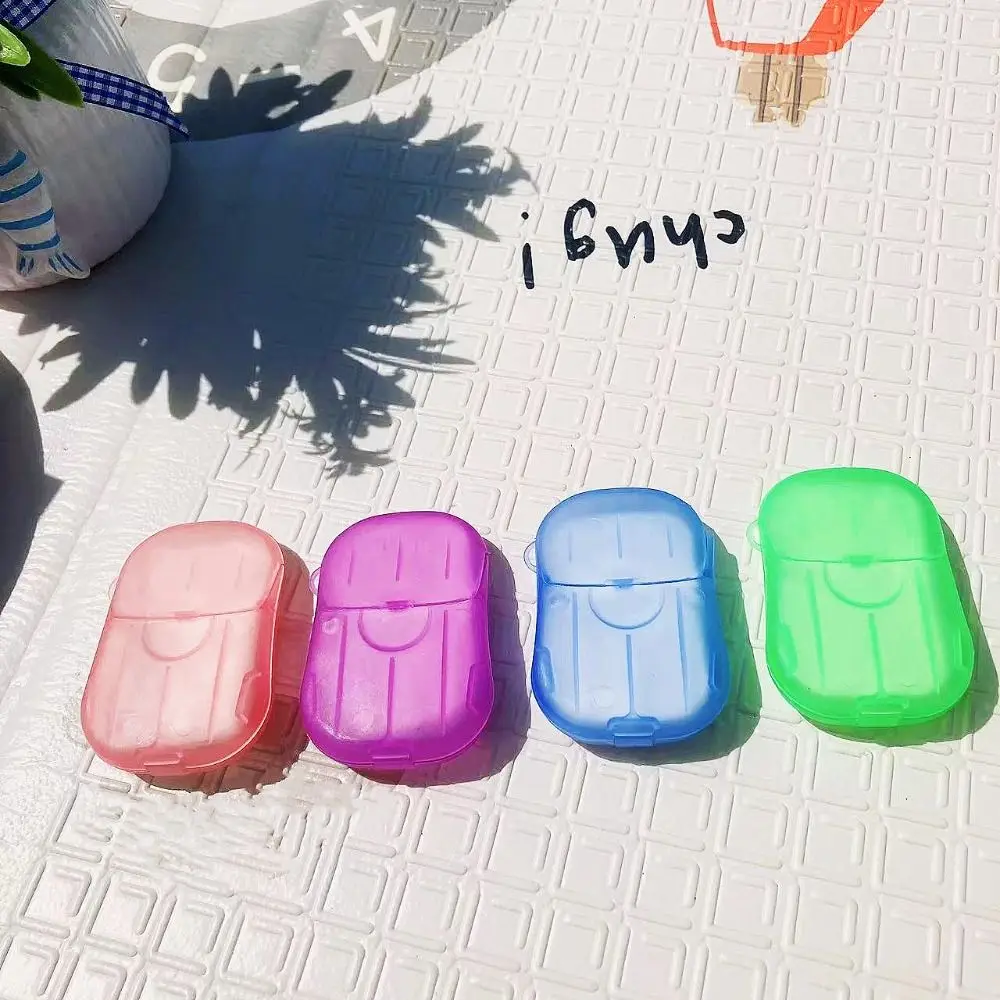 

20 pcs Portable Soap Sheets Camping Cleaning Disposable Soap Paper Thin Mini Hand Washing Soap Children