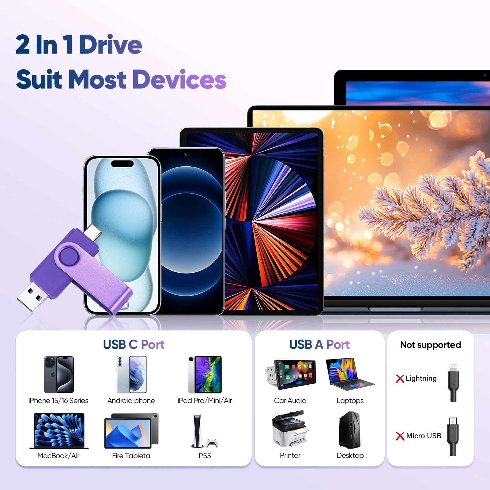타입C 2 in 1 USB 3.0 플래시 드라이브 128GB 컬러풀 회전식 펜드라이브 64GB 고속 메모리 스틱 32GB 무료 맞춤 로고 U 디스크