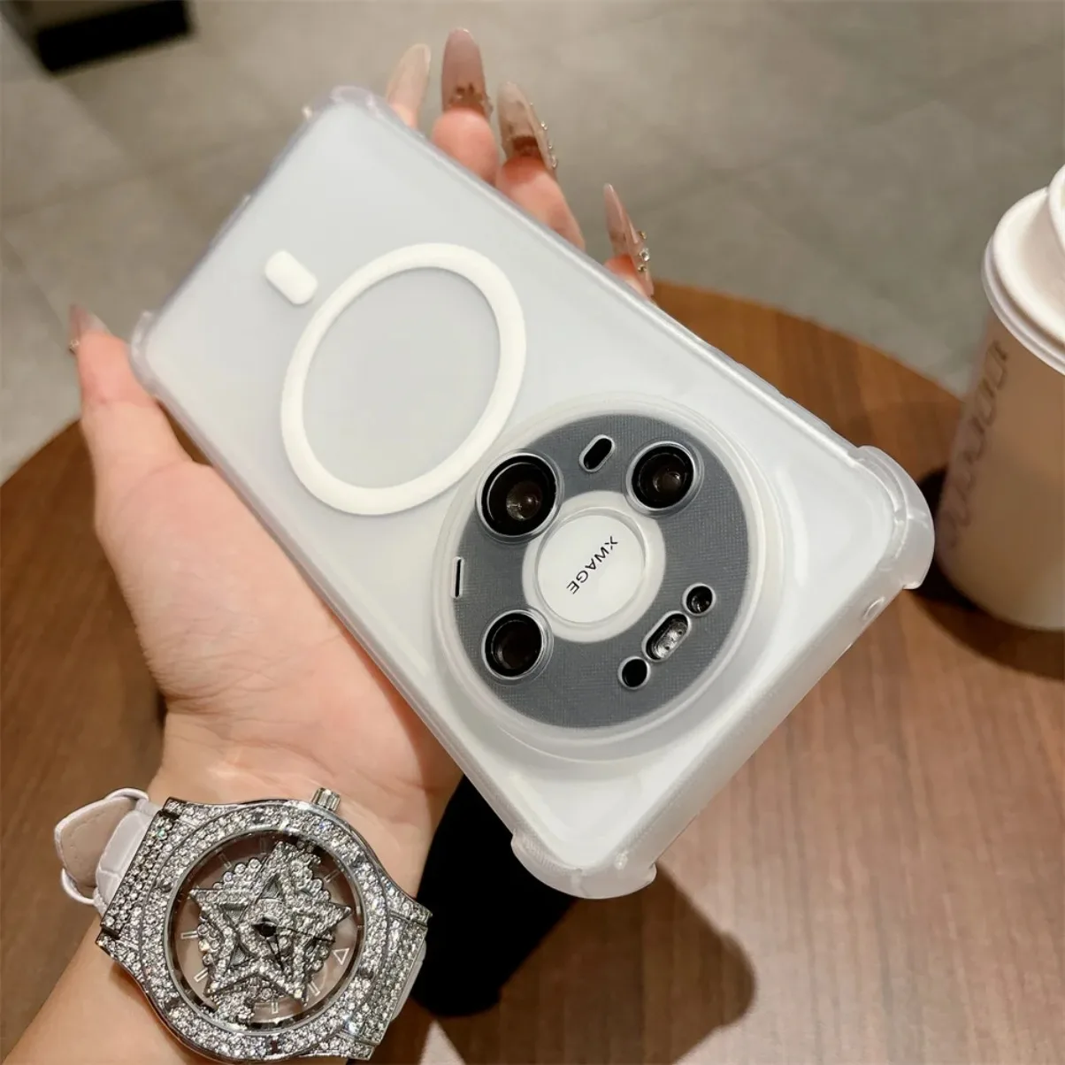 Matte Shockproof Magnetic Phone Case with Lens Protector