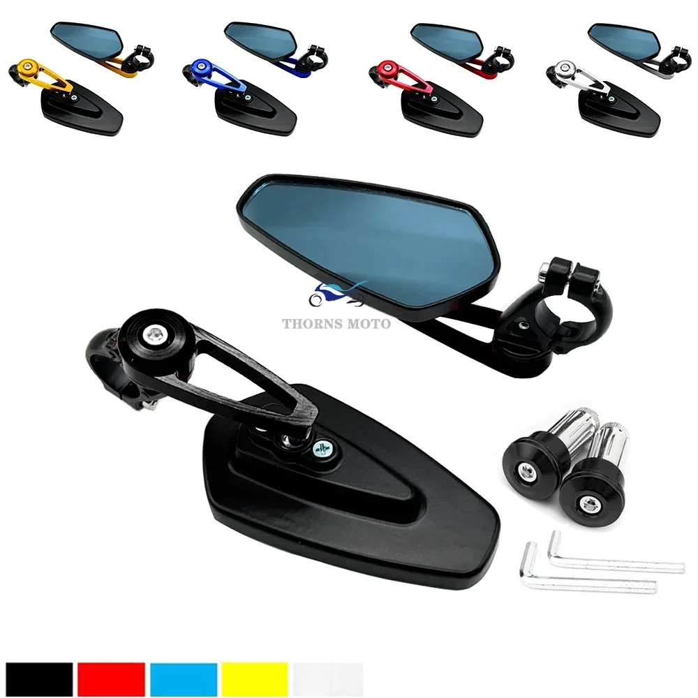 

7/8" 22mm CNC Motorcycle Rearview Mirrors Universal Clear Glass Scooter Bar End Handlebar Mirror Rear View Mirror Accessories