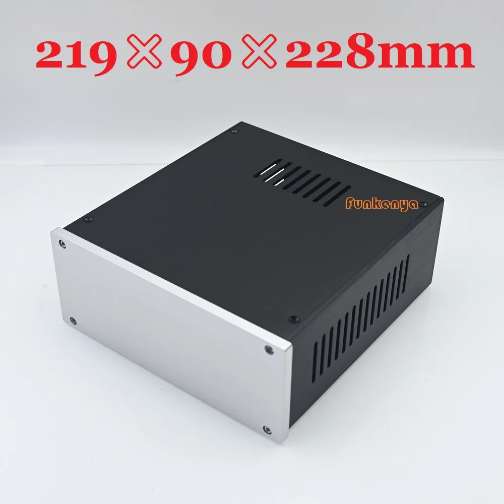 

219x90x218mm DIY Anodized Power Amplifier Chassis Preamp AMP Housing DAC Decoder Case Audio Hifi Enclosure Rear Class Tube Box