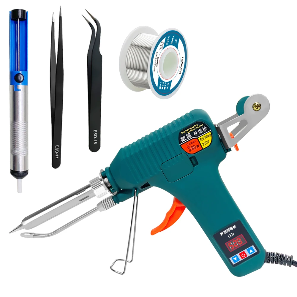 Automatic Electric Soldering Gun with Internal Heating and Tin Feeding System