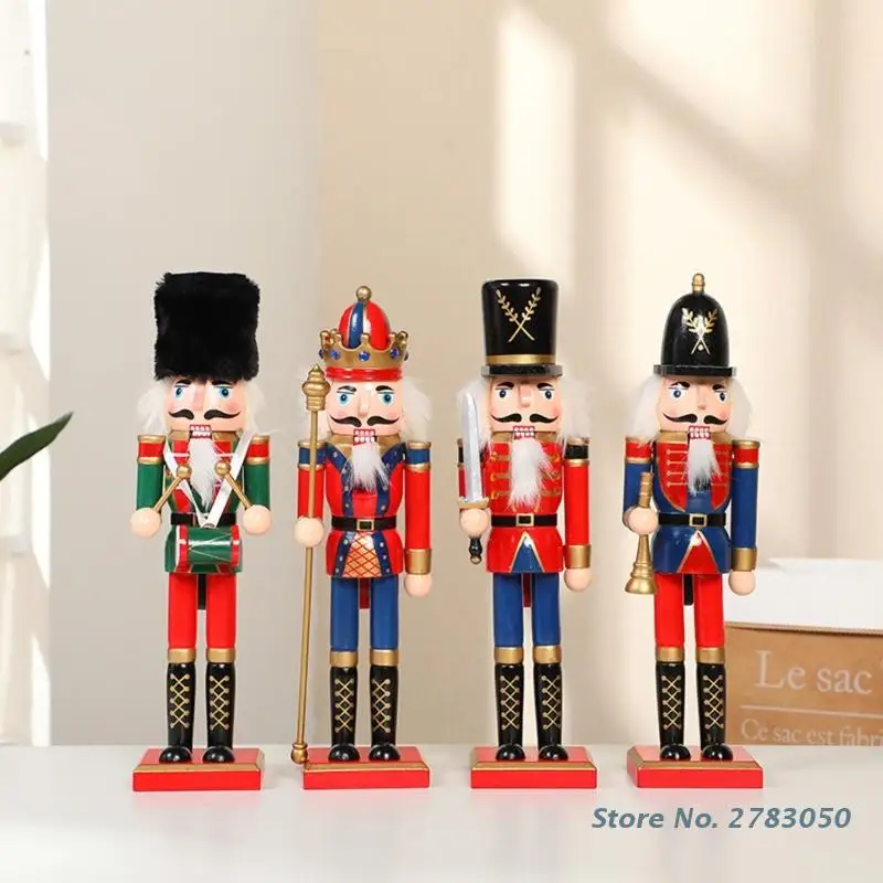 

1pcs Christmas Nutcrackers Ornaments Wooden Nutcracker Christmas Decorations Soldier Standing Decorations for Table