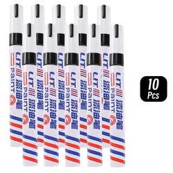 Colorful Permanent Paint Marker Set - 8 Waterproof Vibrant Colors (10 black)