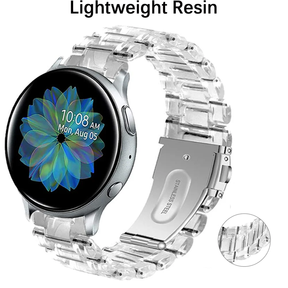 

Прозрачный ремешок для Samsung Galaxy watch 4/classic/3/5/pro/Active 2, звеньевой браслет для huawei gt 3-pro-2-2e-band, 20 мм/22 мм