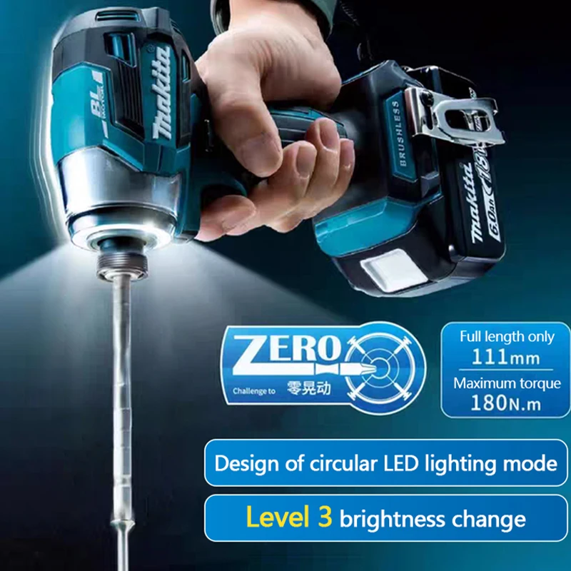 Makita DTD173 1800rpm Cordless Impact Driver 180Nm Brushless Motor Electric Drill Wood/Bolt/T-Mode For Makita 18V 3