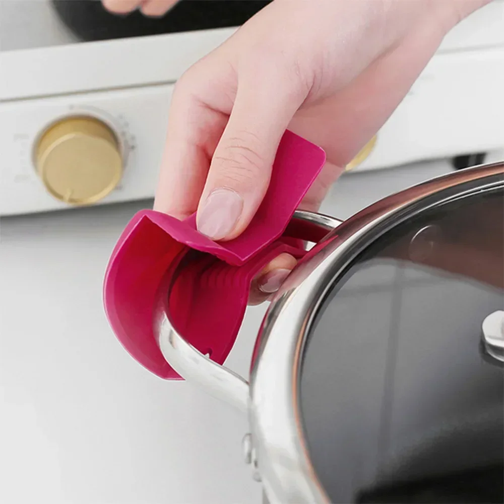 Non-Slip Bowknot Silicone Heat Insulation Kitchen Utensil Pot Clip Finger Protector Pinch Resistant Holder Cooking Oven Glove 2X silicone oven mitts kitchen gloves silicone oven gloves
