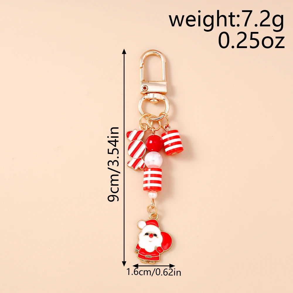 Aihua Frohes Neues Jahr Weihnachtsbaum Hirsch Weihnachtsmann Schneemann Schlüsselanhänger für Frauen Mädchen DIY Schlüsselringe Schmuck Geschenke – Detail 17