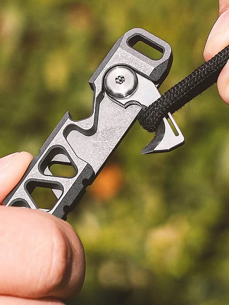 

Titanium Alloy Wrecking Bar Multifunctional Camping Bottle Opener Plastic Cutter EDC Gadget Titanium Multi-Purpose Cool Stick 2