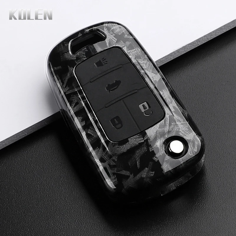 Premium ABS Carbon Fiber Style Car Key Case Cover